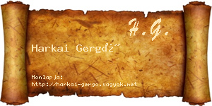 Harkai Gergő névjegykártya